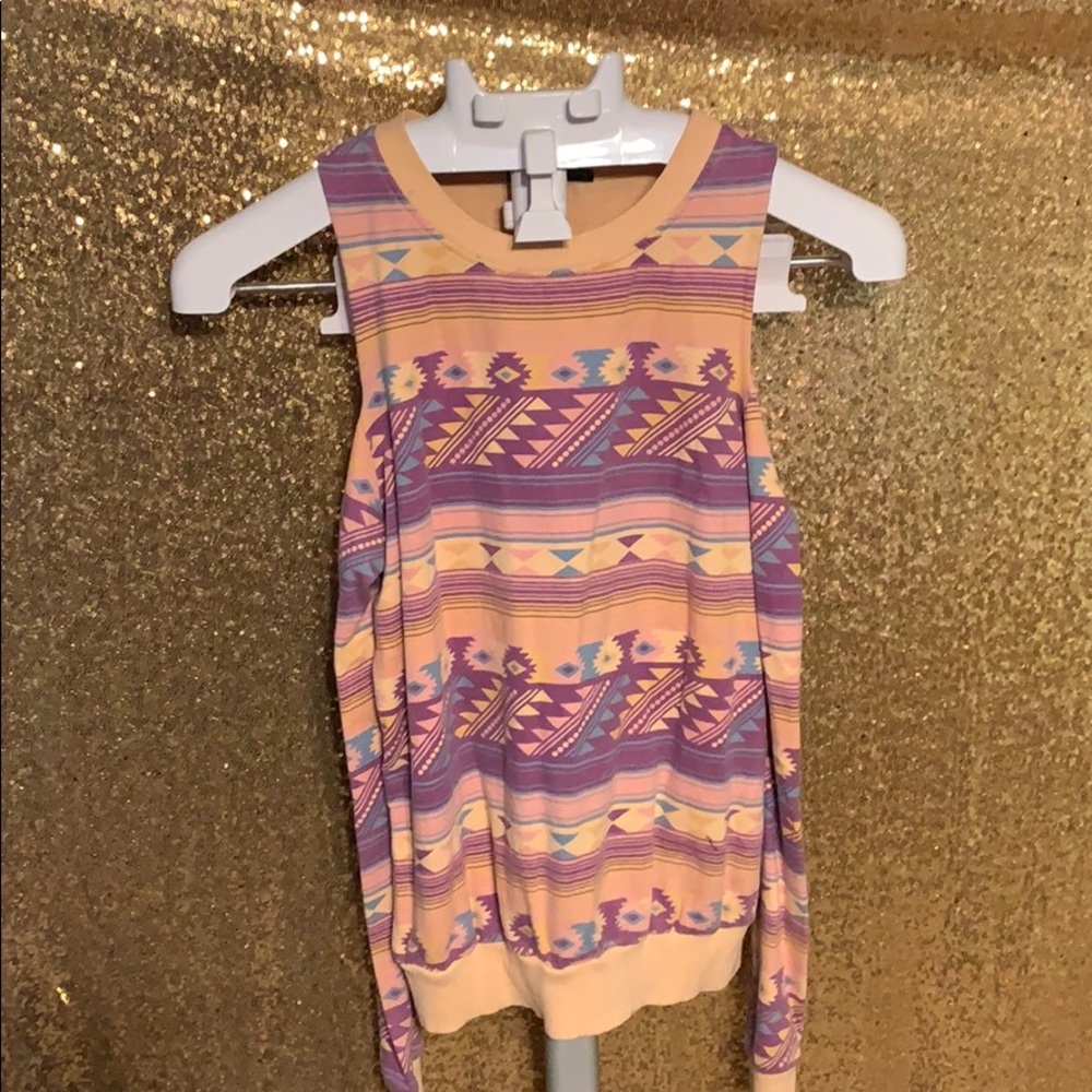 Aztec Cold Shoulder Top